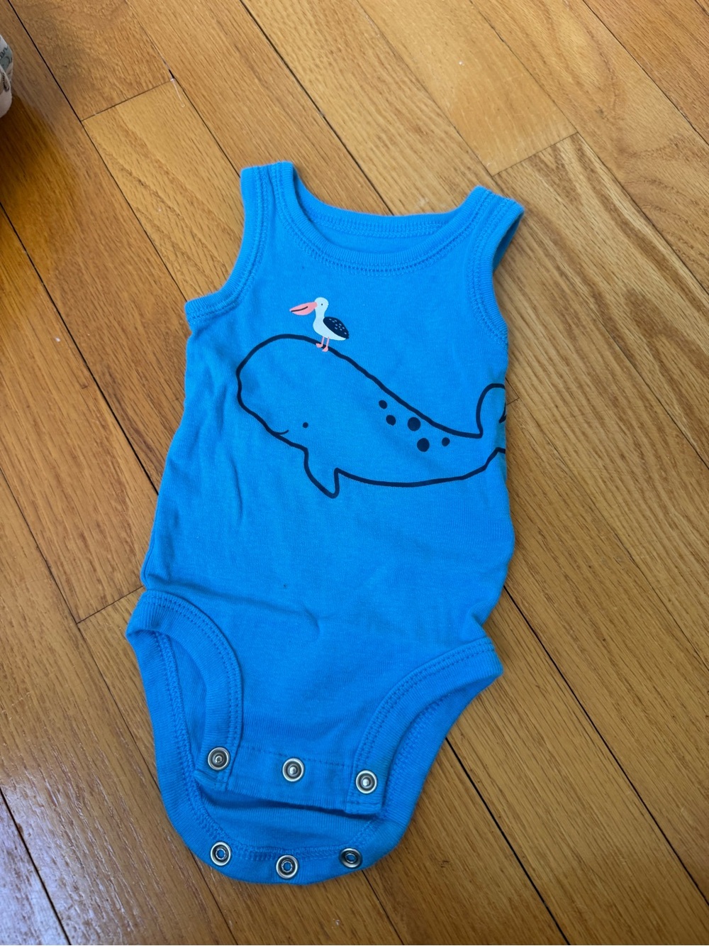 Carter's Bright Blue Whale Graphic Sleeveless One-Piece, newborn